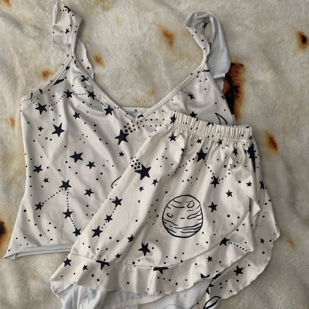 White galaxy summer PJ set